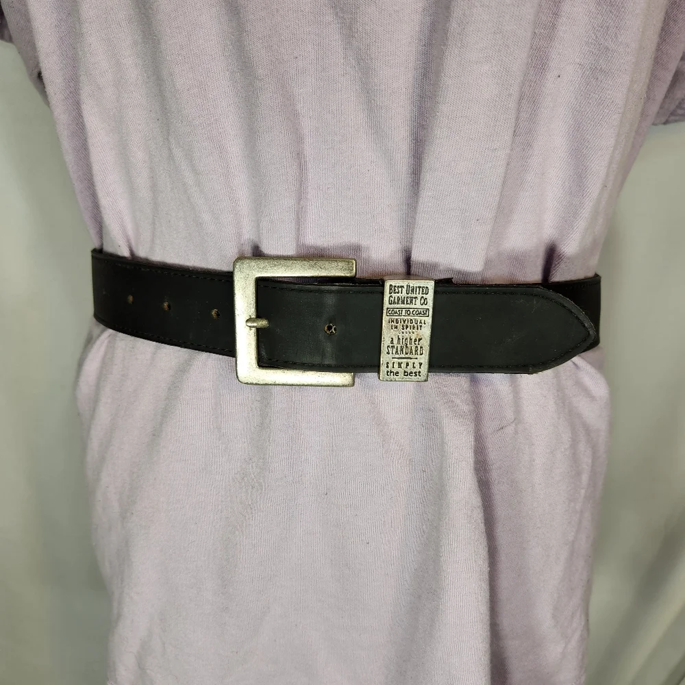 Best United Garment Company Distressed Vinyl Black Belt Size M/L
